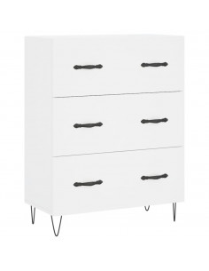 Credenza Bianca 69,5x34x180 cm in Legno Multistrato 2