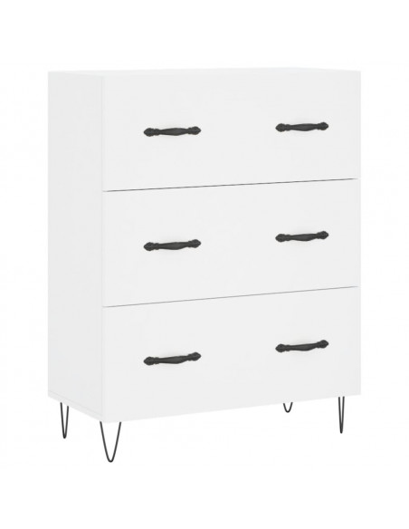 Credenza Bianca 69,5x34x180 cm in Legno Multistrato