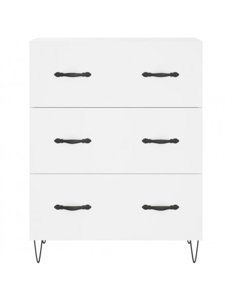 Credenza Bianca 69,5x34x180 cm in Legno Multistrato