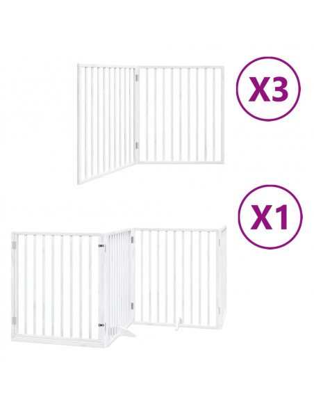 Cancello Cani Porta Pieghevole Bianco 10 Pannelli 800 cm Pioppo