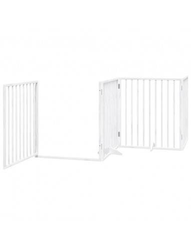 Cancello Cani Porta Pieghevole Bianco 10 Pannelli 800 cm Pioppo