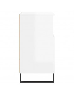 Credenze 3 pz Bianco Lucido in Legno Multistrato 2