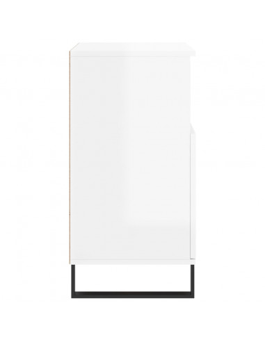 Credenze 3 pz Bianco Lucido in Legno Multistrato
