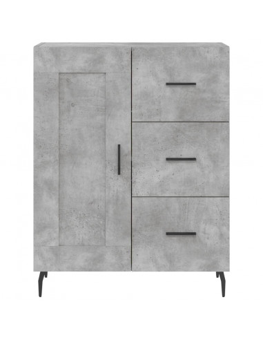 Credenza Grigio Cemento 69,5x34x180 cm in Legno Multistrato