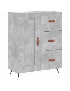 Credenza Grigio Cemento 69,5x34x180 cm in Legno Multistrato 2