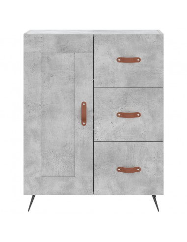 Credenza Grigio Cemento 69,5x34x180 cm in Legno Multistrato
