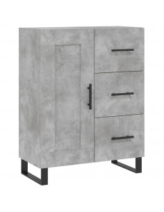 Credenza Grigio Cemento 69,5x34x180 cm in Legno Multistrato 2
