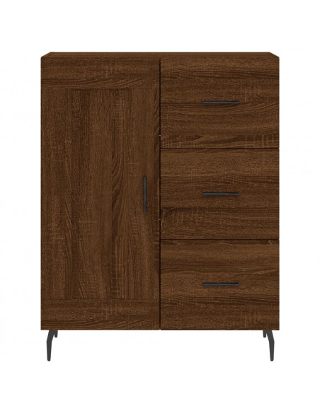 Credenza Rovere Marrone 69,5x34x180 cm in Legno Multistrato