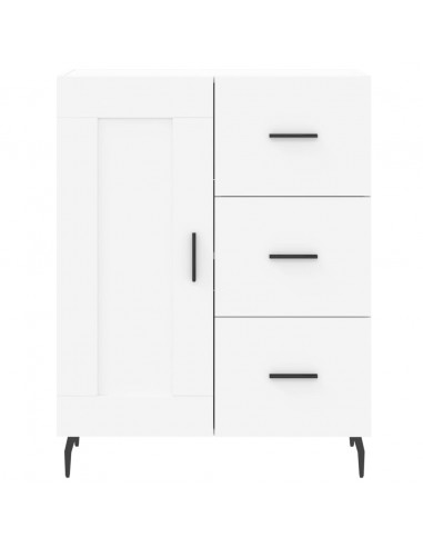 Credenza Bianca 69,5x34x180 cm in Legno Multistrato