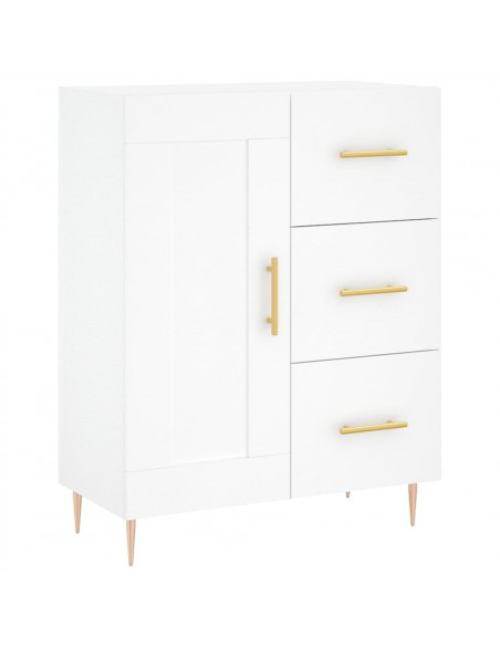 Credenza Bianca 69,5x34x180 cm in Legno Multistrato