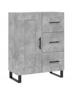 Credenza Grigio Cemento 69,5x34x180 cm in Legno Multistrato 2