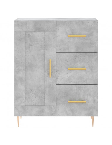 Credenza Grigio Cemento 69,5x34x180 cm in Legno Multistrato