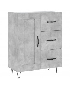 Credenza Grigio Cemento 69,5x34x180 cm in Legno Multistrato 2