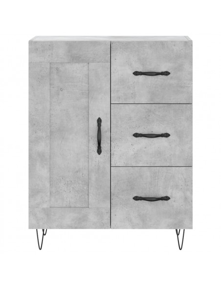 Credenza Grigio Cemento 69,5x34x180 cm in Legno Multistrato