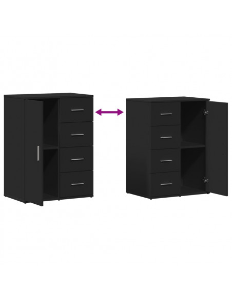 Credenze 2 pz Nere 59x39x80 cm in Legno Multistrato