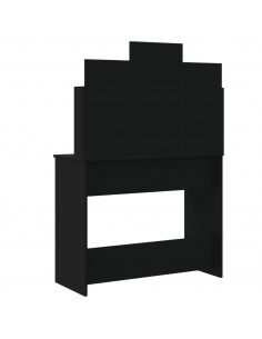 Toeletta con Luci LED Nera 96x40x142 cm 2