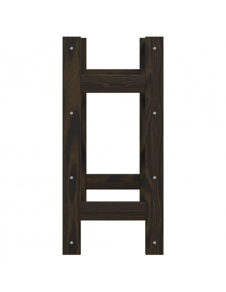 Portabottiglie per 16 Bottiglie Nero Legno Massello di Pino