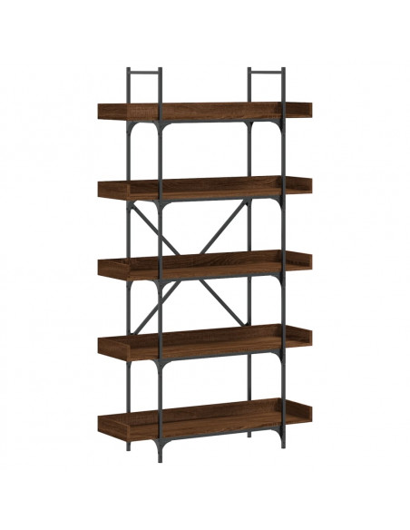 Libreria 5Ripiani Rovere Marrone 100x33x180,5 Legno Multistrato
