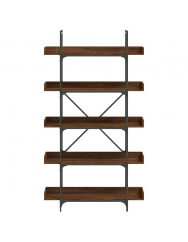 Libreria 5Ripiani Rovere Marrone 100x33x180,5 Legno Multistrato
