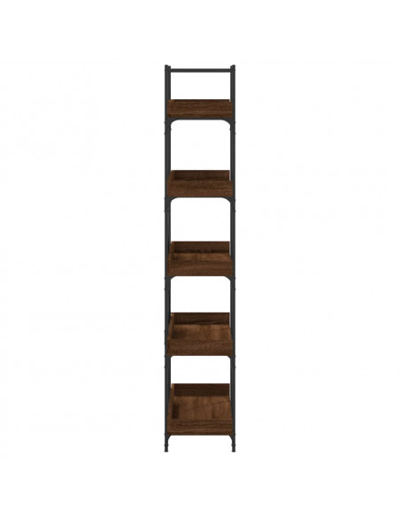 Libreria 5Ripiani Rovere Marrone 100x33x180,5 Legno Multistrato