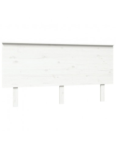 Testiera per Letto Bianca 154x6x82,5 cm Legno Massello di Pino