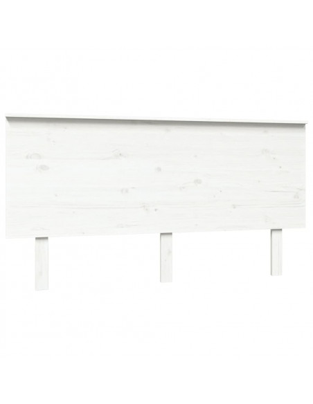 Testiera per Letto Bianca 154x6x82,5 cm Legno Massello di Pino