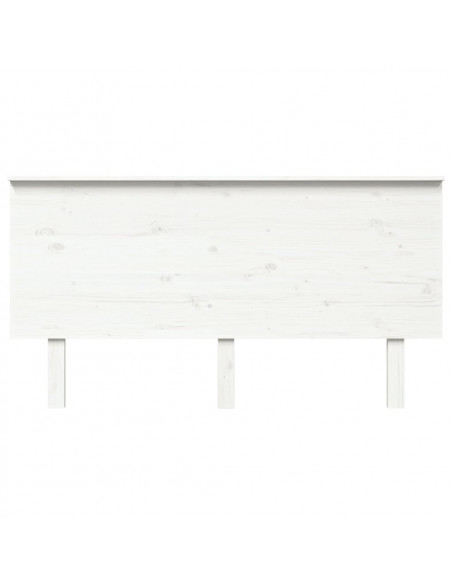 Testiera per Letto Bianca 154x6x82,5 cm Legno Massello di Pino