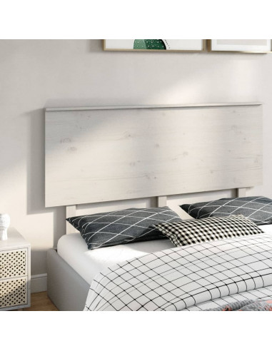 Testiera per Letto Bianca 154x6x82,5 cm Legno Massello di Pino