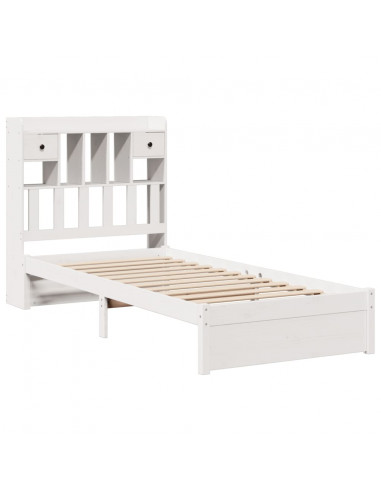 Letto con Libreria senza Materasso 75x190 cm in Legno Pino