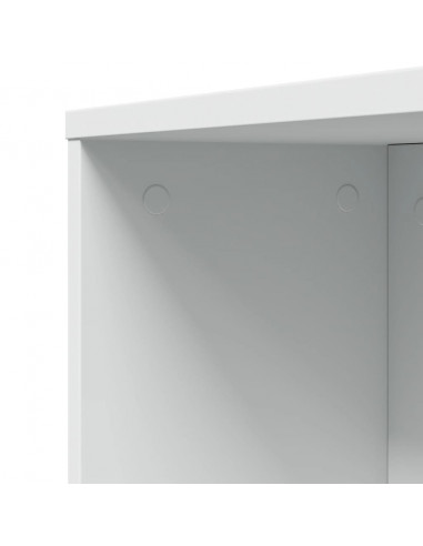 Armadietto da Bagno Stretto con Ruote Bianco in Truciolato