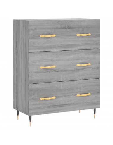 Credenza Grigio Sonoma 69,5x34x180 cm in Legno Multistrato