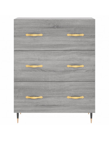 Credenza Grigio Sonoma 69,5x34x180 cm in Legno Multistrato