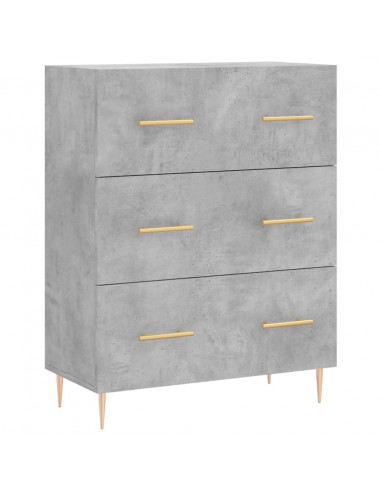 Credenza Grigio Cemento 69,5x34x180 cm in Legno Multistrato