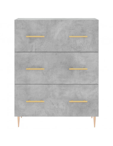 Credenza Grigio Cemento 69,5x34x180 cm in Legno Multistrato