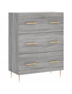 Credenza Grigio Sonoma 69,5x34x180 cm in Legno Multistrato 2