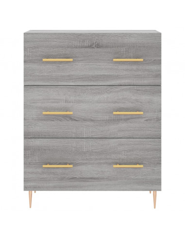 Credenza Grigio Sonoma 69,5x34x180 cm in Legno Multistrato