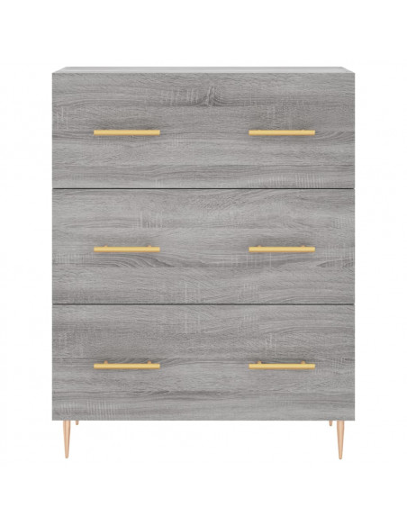 Credenza Grigio Sonoma 69,5x34x180 cm in Legno Multistrato