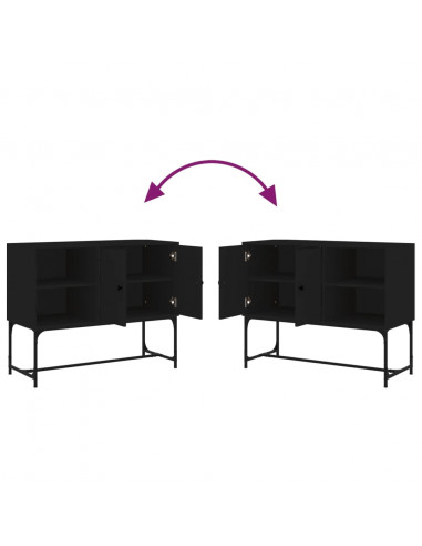 Credenza Nera 100x40x79,5 cm in Legno Multistrato