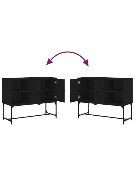Credenza Nera 100x40x79,5 cm in Legno Multistrato
