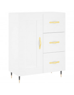 Credenza Bianca 69,5x34x180 cm in Legno Multistrato 2