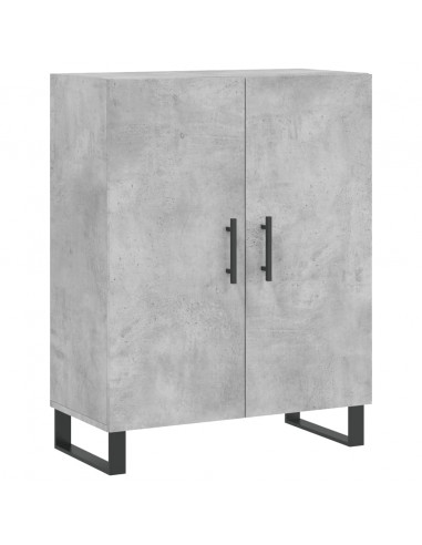 Credenza Grigio Cemento 69,5x34x180 cm in Legno Multistrato
