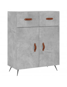 Credenza Grigio Cemento 69,5x34x180 cm in Legno Multistrato 2