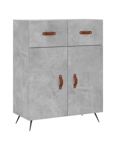 Credenza Grigio Cemento 69,5x34x180 cm in Legno Multistrato