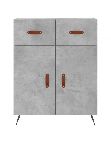 Credenza Grigio Cemento 69,5x34x180 cm in Legno Multistrato