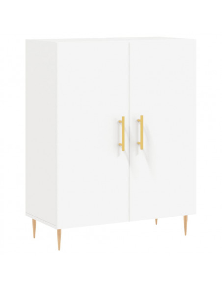 Credenza Bianca 69,5x34x180 cm in Legno Multistrato