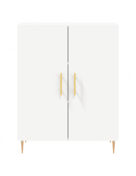 Credenza Bianca 69,5x34x180 cm in Legno Multistrato