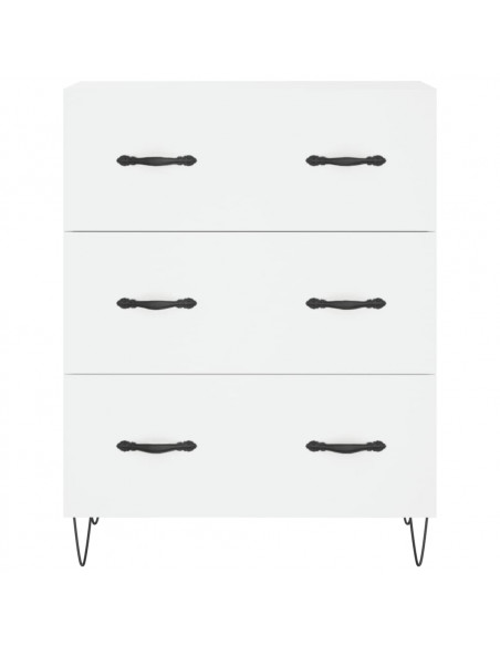 Credenza Bianca 69,5x34x180 cm in Legno Multistrato