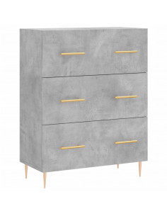 Credenza Grigio Cemento 69,5x34x180 cm in Legno Multistrato 2