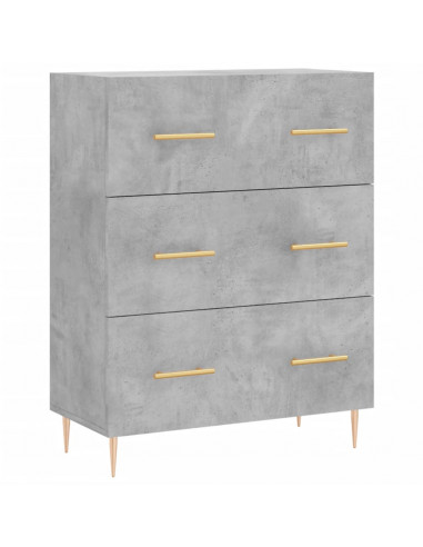 Credenza Grigio Cemento 69,5x34x180 cm in Legno Multistrato