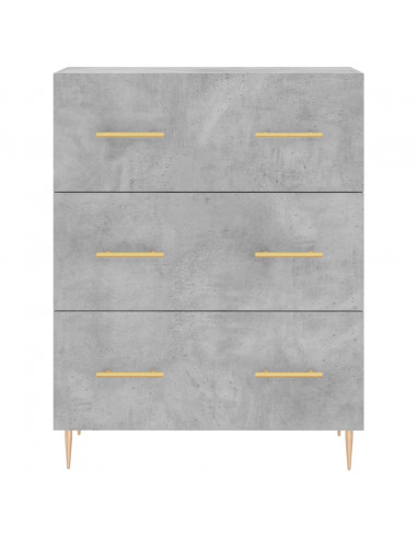 Credenza Grigio Cemento 69,5x34x180 cm in Legno Multistrato